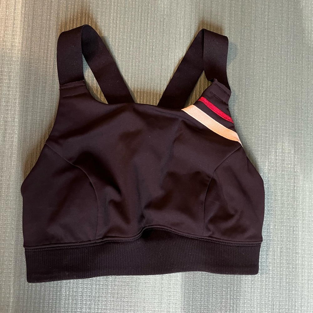Free people movement sports bra| black strip cross back